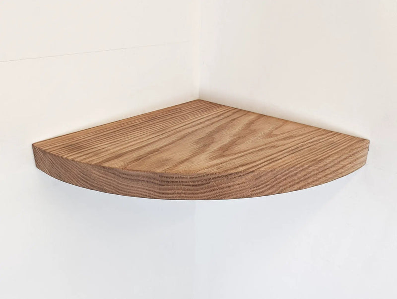 Floating Corner Shelf with Round Edge in Oak by NookWoodworking