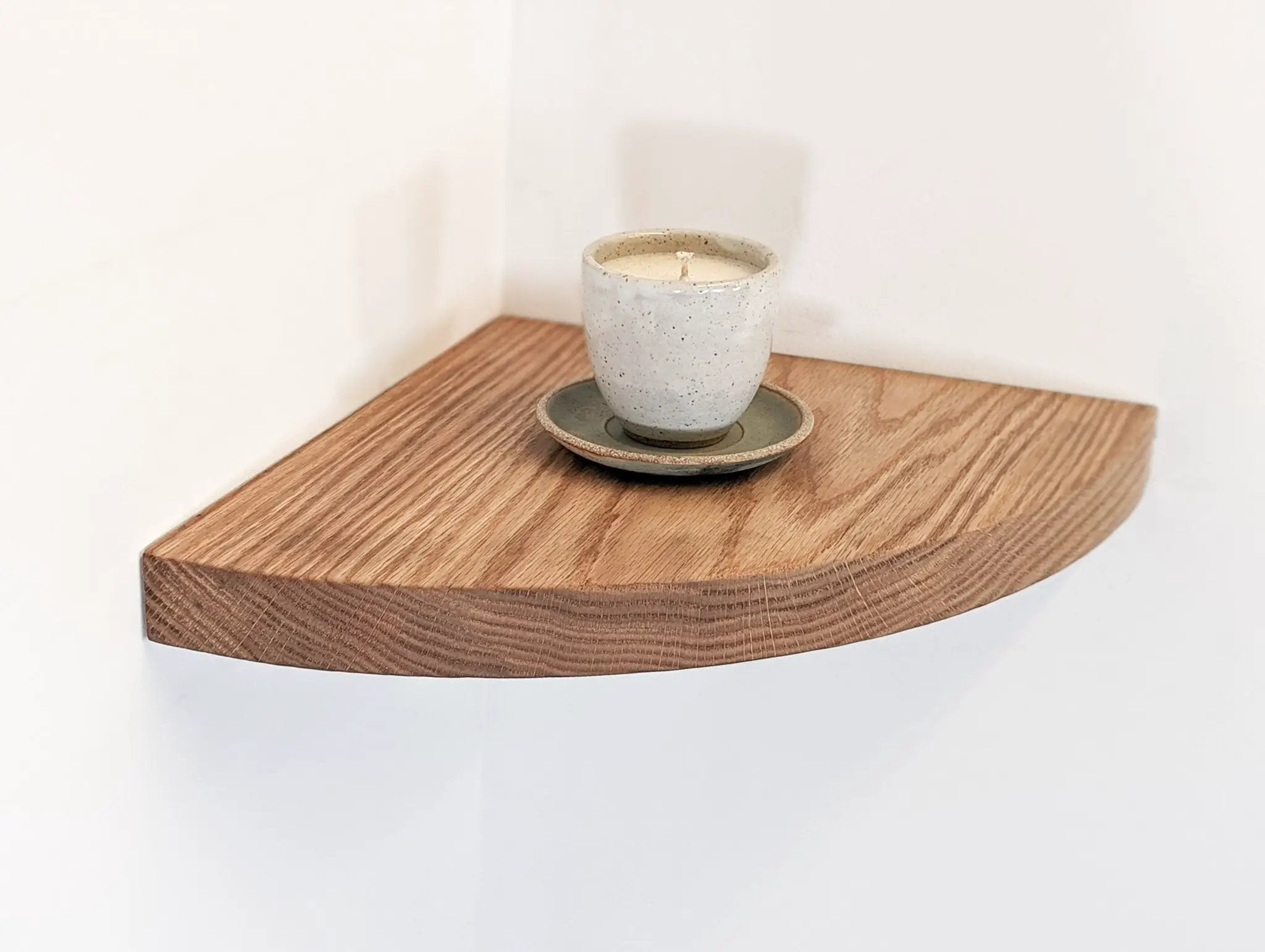 Floating Corner Shelf with Round Edge in Mahogany by NookWoodworking