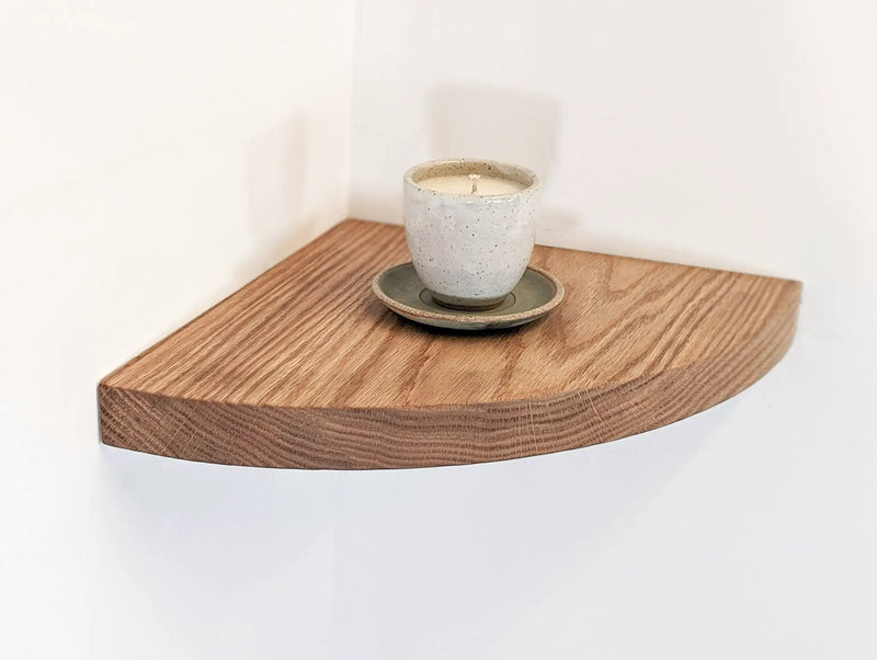 Floating Corner Shelf with Round Edge in Mahogany by NookWoodworking
