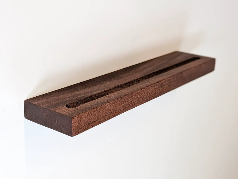 Vinyl Record Floating Shelf in Mahogany by NookWoodworking