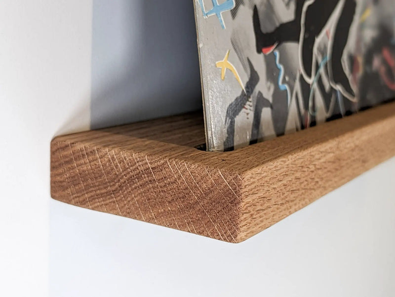 Vinyl Record Floating Shelf in Oak by NookWoodworking