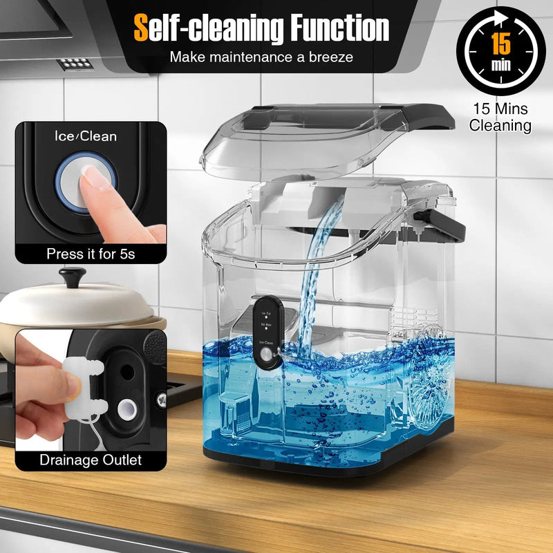 Nugget Countertop Ice Maker with Soft Chewable Pellet Ice-Black by DirectDeals