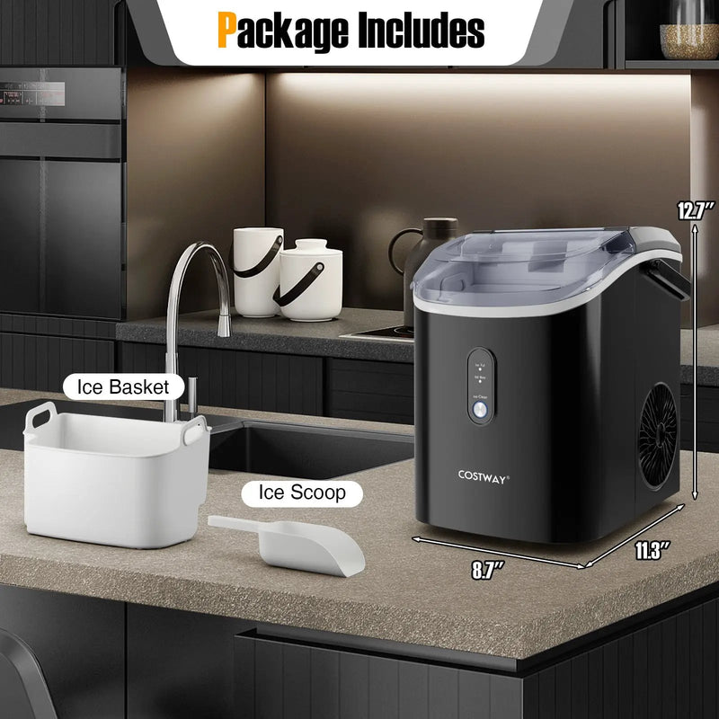 Nugget Countertop Ice Maker with Soft Chewable Pellet Ice-Black by DirectDeals