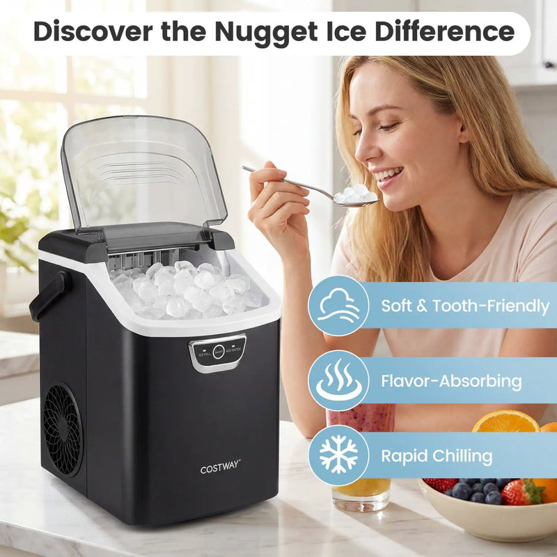 Nugget Ice Maker Countertop with Audible Ice Full Alarm by DirectDeals