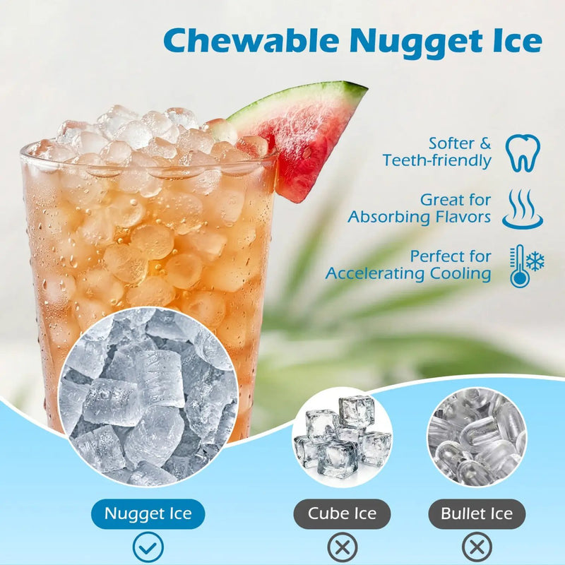 Nugget Ice Maker with Self Dispensing 80 LBS Per Day Chewable Pellet Ice Machine by DirectDeals