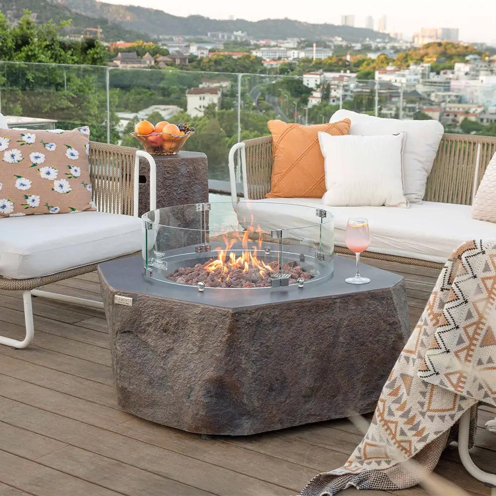 Outdoor Columbia Fire Pit Table - Select Fuel Type by EnvelorHome