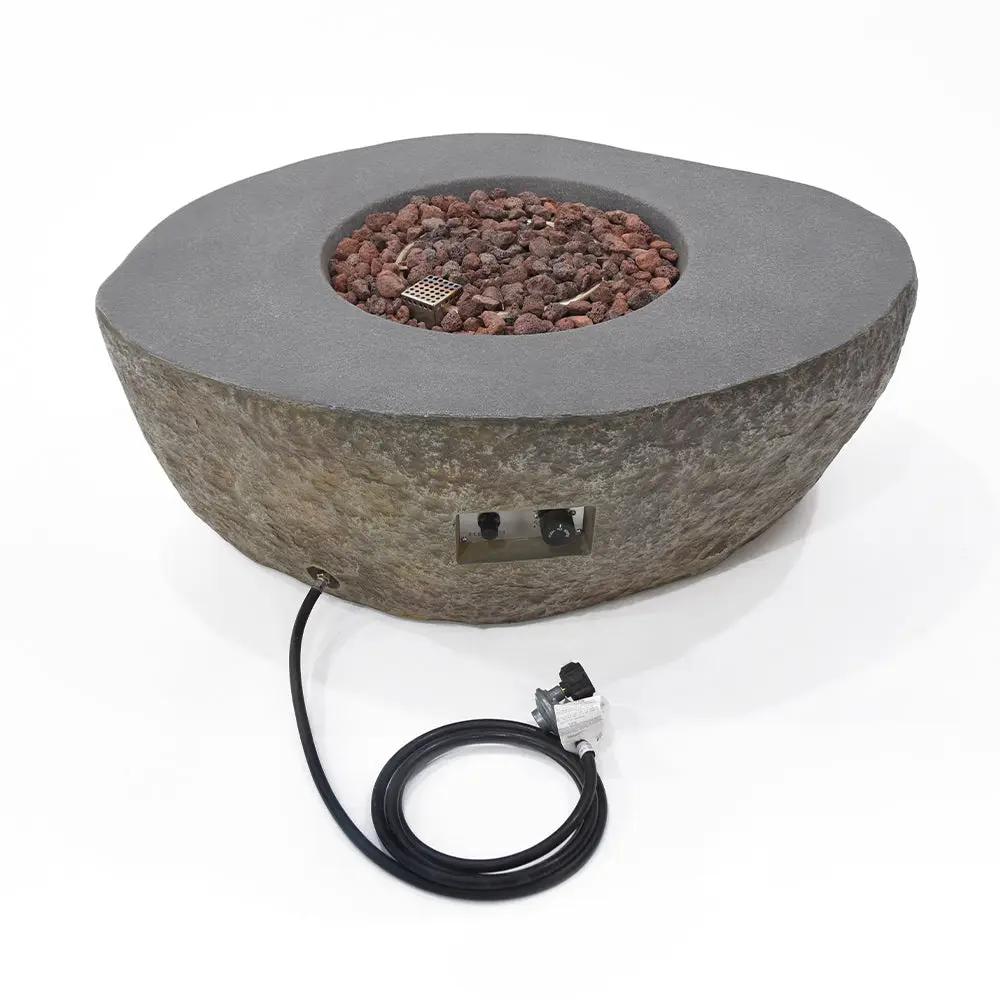 Outdoor Boulder Fire Pit Table - Select Fuel Type by EnvelorHome