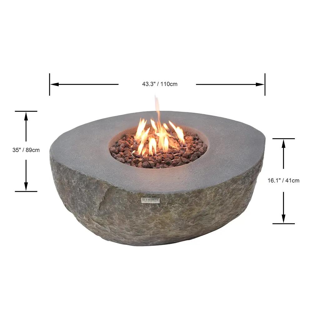 Outdoor Boulder Fire Pit Table - Select Fuel Type by EnvelorHome