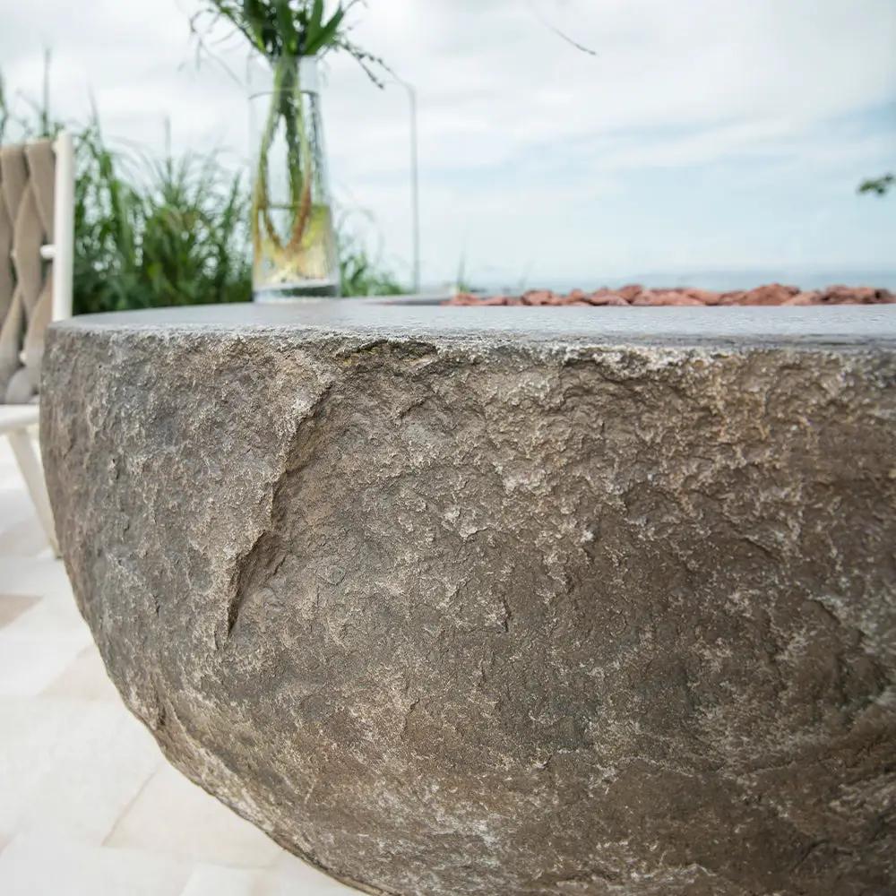 Outdoor Boulder Fire Pit Table - Select Fuel Type by EnvelorHome