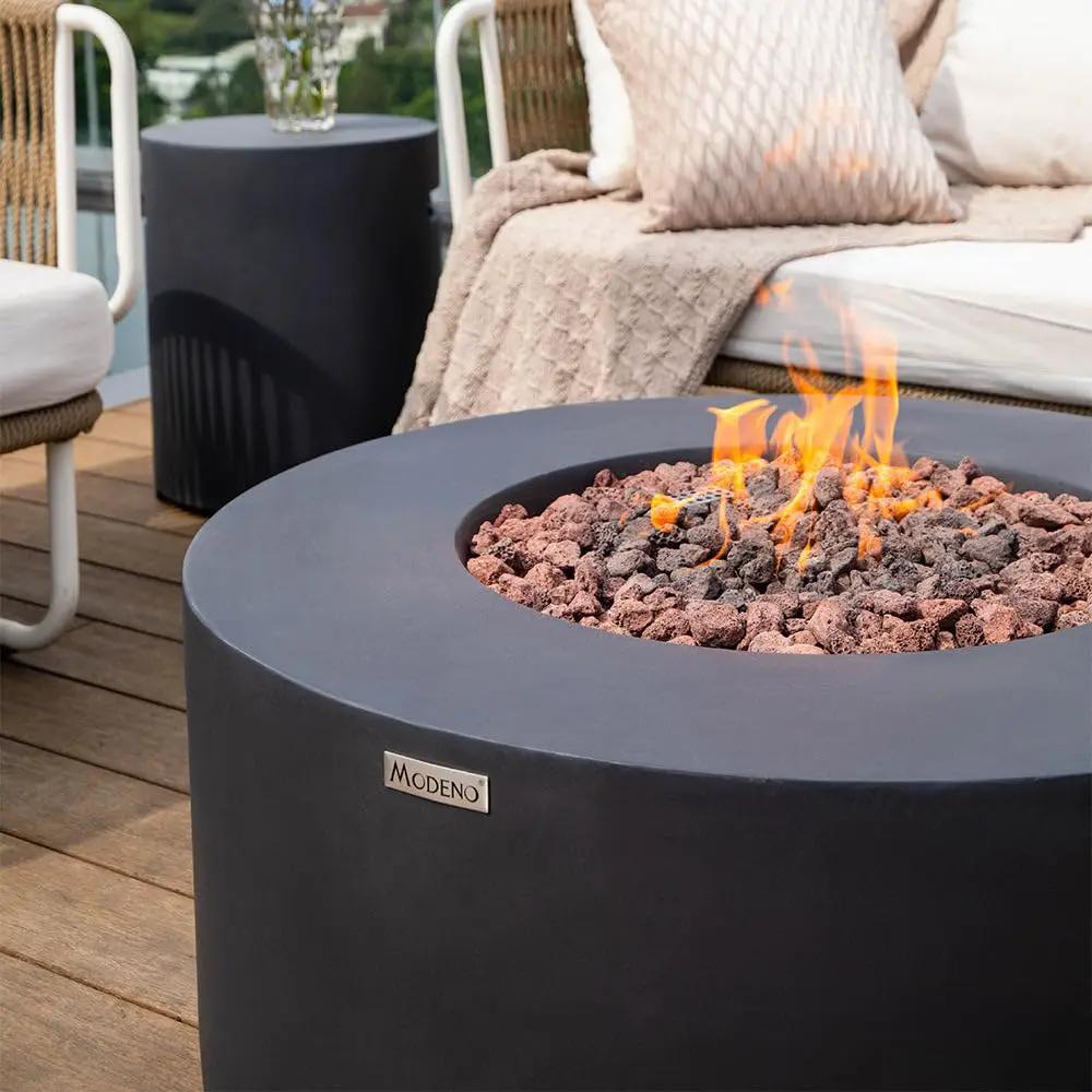 Venice Outdoor Firepit Table - 34 Inches - Select Fuel Type by EnvelorHome