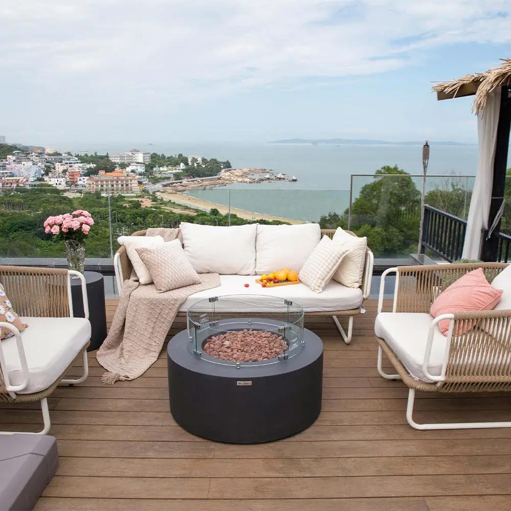 Venice Outdoor Firepit Table - 34 Inches - Select Fuel Type by EnvelorHome