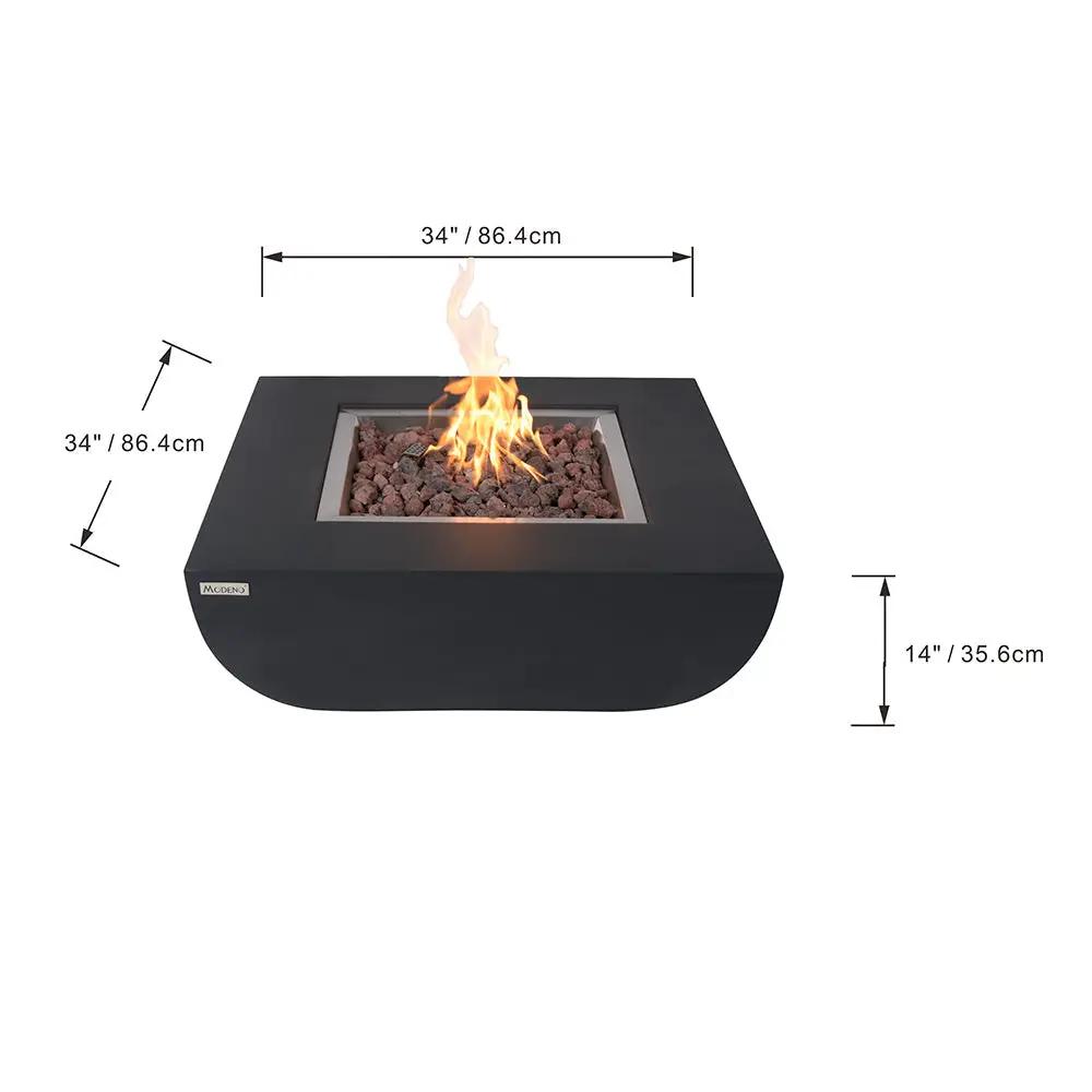 Aurora Outdoor Firepit Table - 34 Inches - Select Fuel Type by EnvelorHome