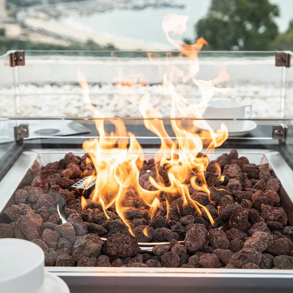 Aurora Outdoor Firepit Table - 34 Inches - Select Fuel Type by EnvelorHome