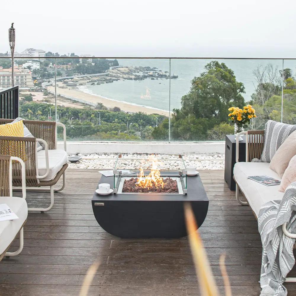 Aurora Outdoor Firepit Table - 34 Inches - Select Fuel Type by EnvelorHome