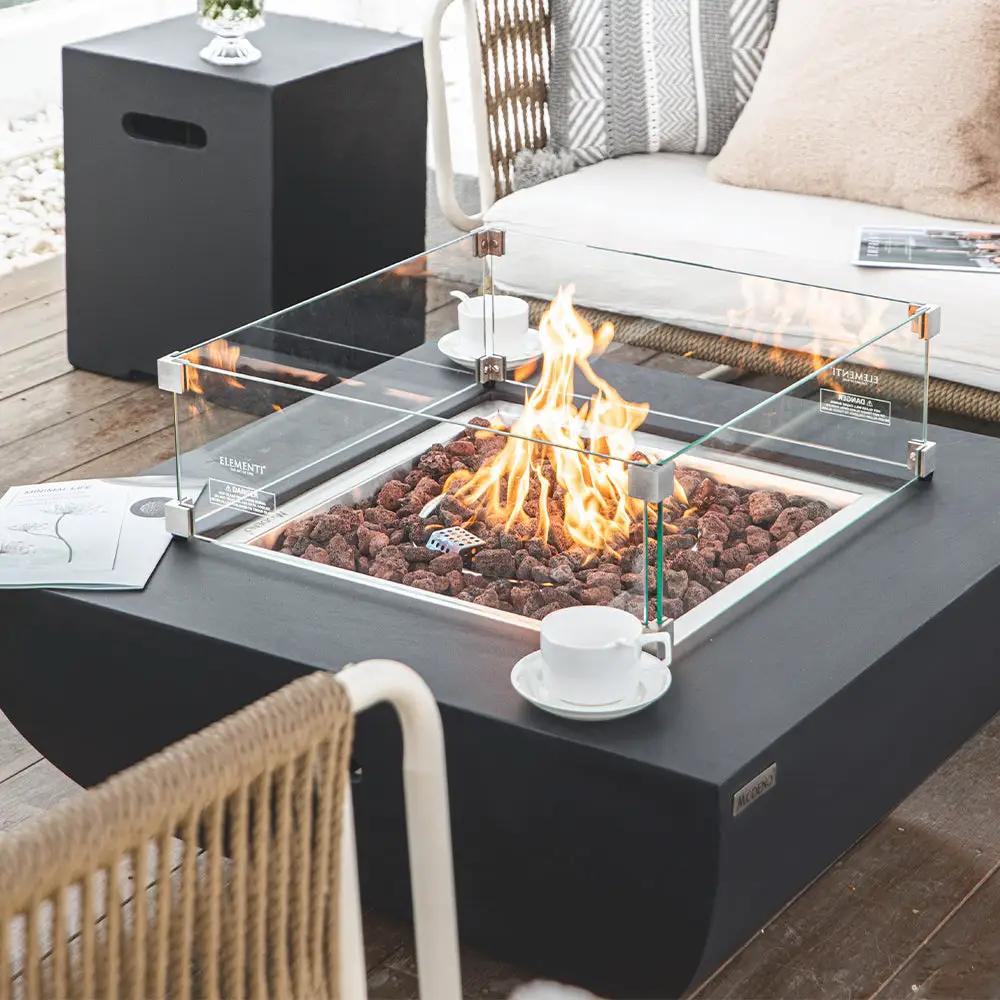 Aurora Outdoor Firepit Table - 34 Inches - Select Fuel Type by EnvelorHome