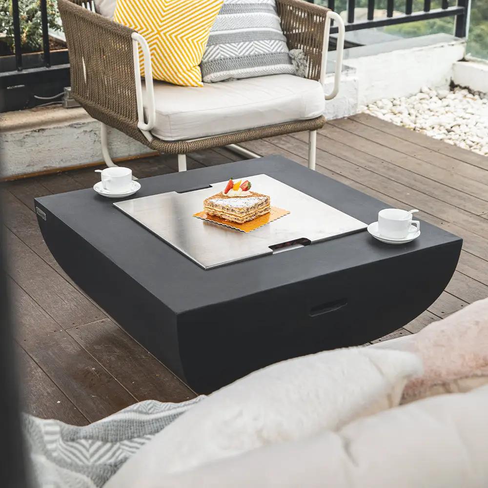Aurora Outdoor Firepit Table - 34 Inches - Select Fuel Type by EnvelorHome