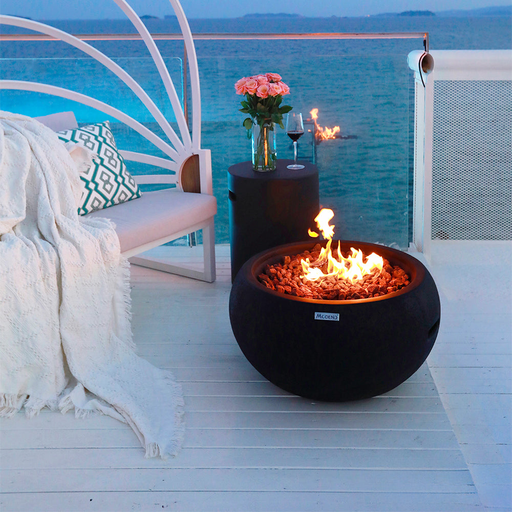 York Outdoor Firepit Table - 27 Inches - Select Fuel Type by EnvelorHome