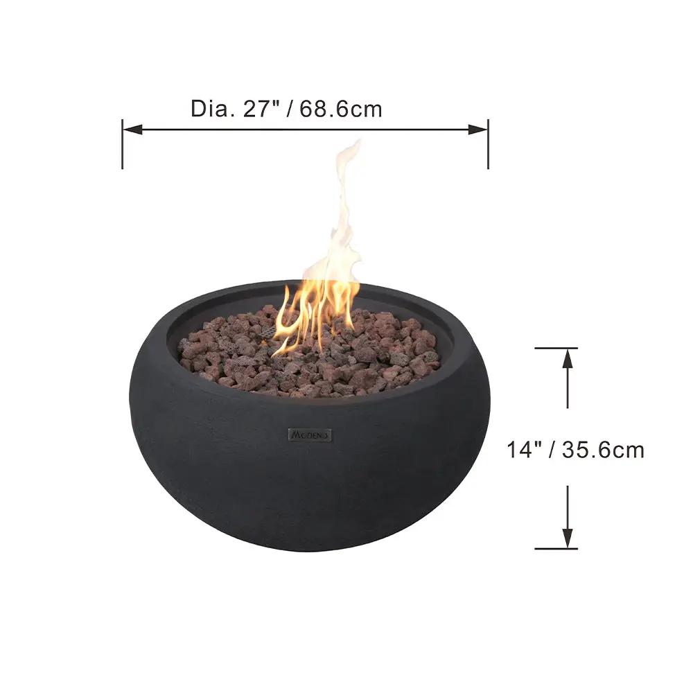 York Outdoor Firepit Table - 27 Inches - Select Fuel Type by EnvelorHome