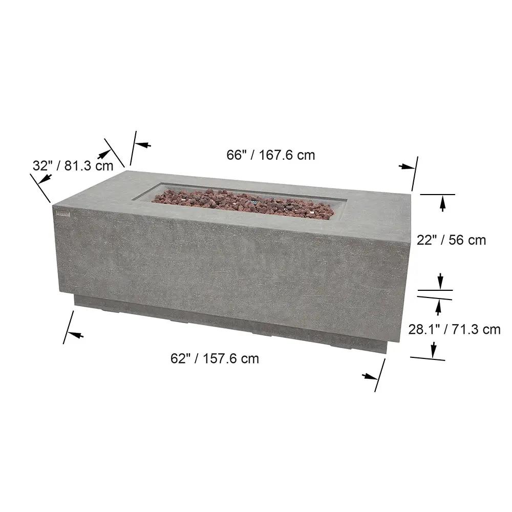Elementi Andes Propane Fire Pit 66 x 32 Inches by EnvelorHome