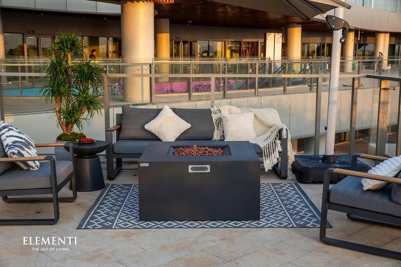 Elementi Rocky Propane Fire Pit, 43 x 43 Inches by EnvelorHome