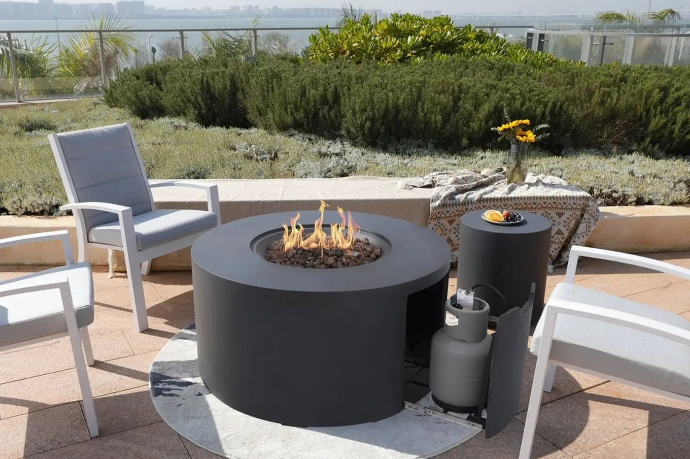 Sol Living Pacaya Propane Fire Pit Light Grey, 43 x 43 Inches by EnvelorHome