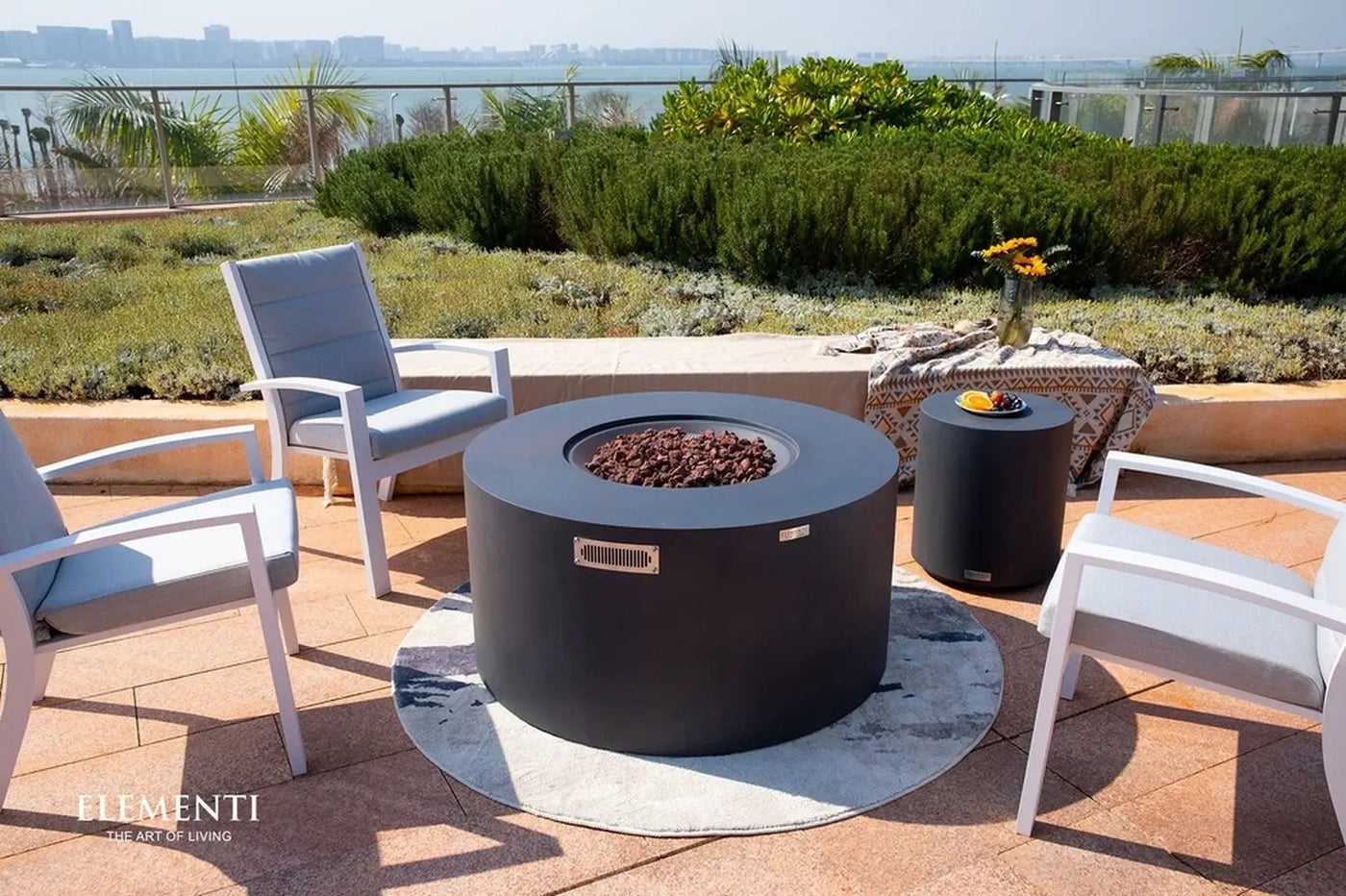 Sol Living Pacaya Propane Fire Pit Light Grey, 43 x 43 Inches by EnvelorHome