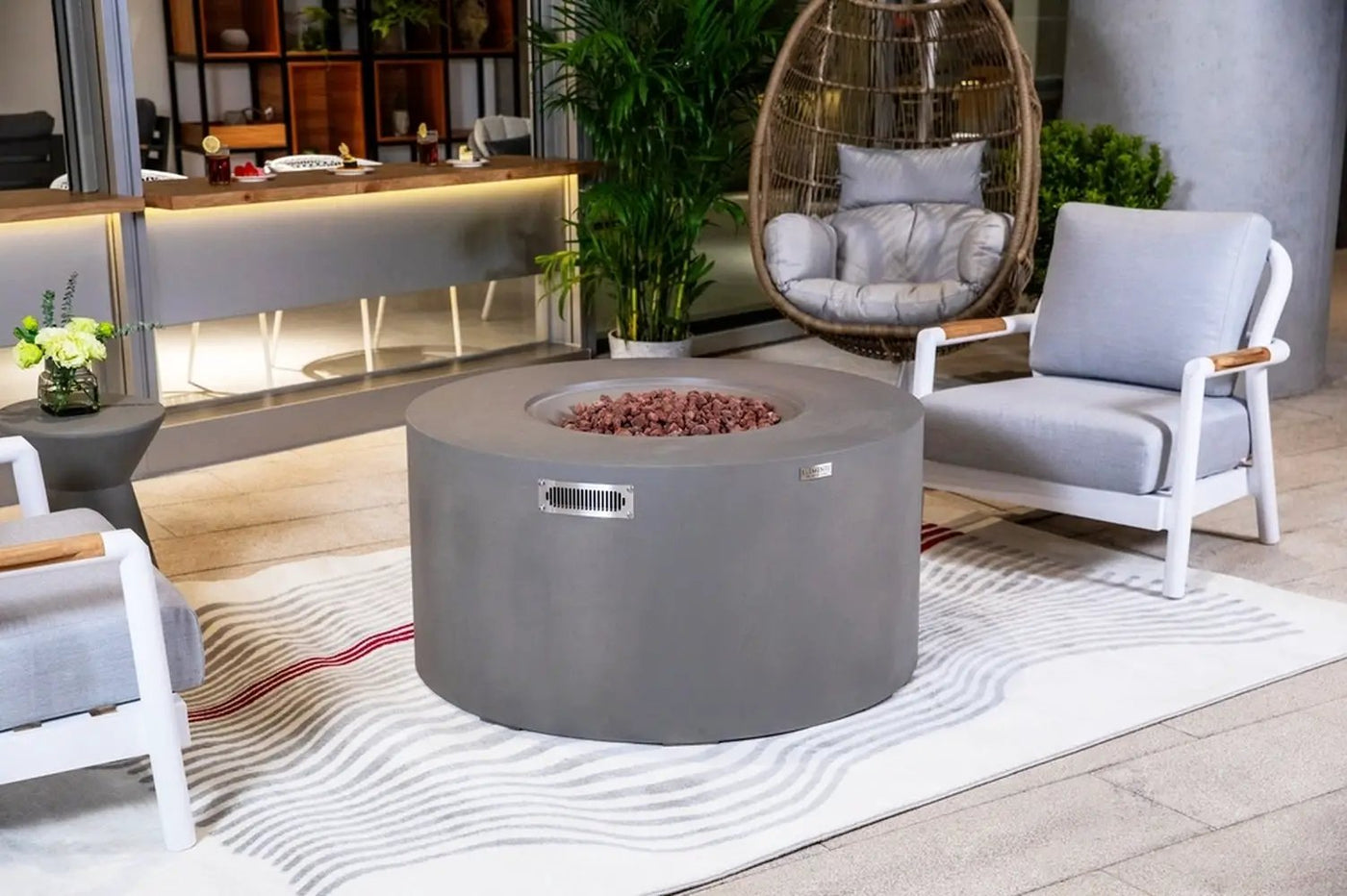 Sol Living Pacaya Propane Fire Pit Light Grey, 43 x 43 Inches by EnvelorHome