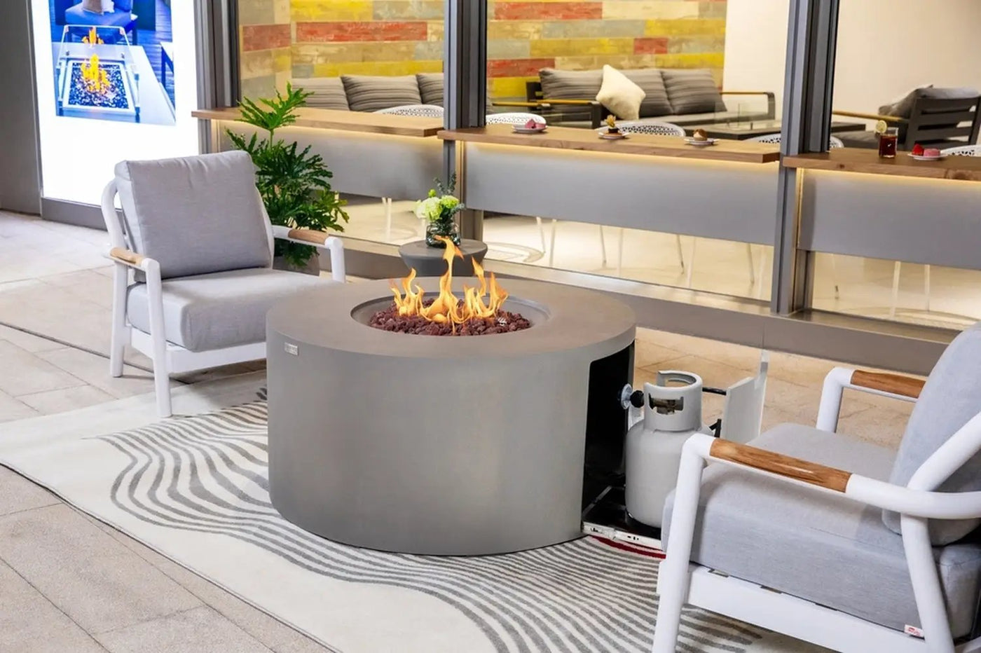 Sol Living Pacaya Propane Fire Pit Light Grey, 43 x 43 Inches by EnvelorHome