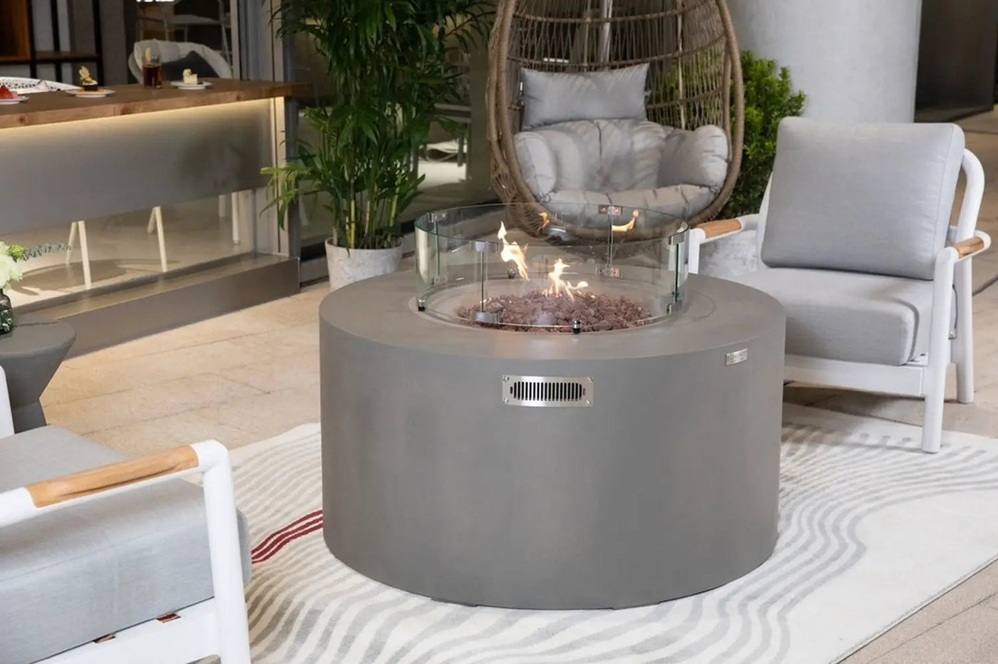 Sol Living Pacaya Propane Fire Pit Light Grey, 43 x 43 Inches by EnvelorHome