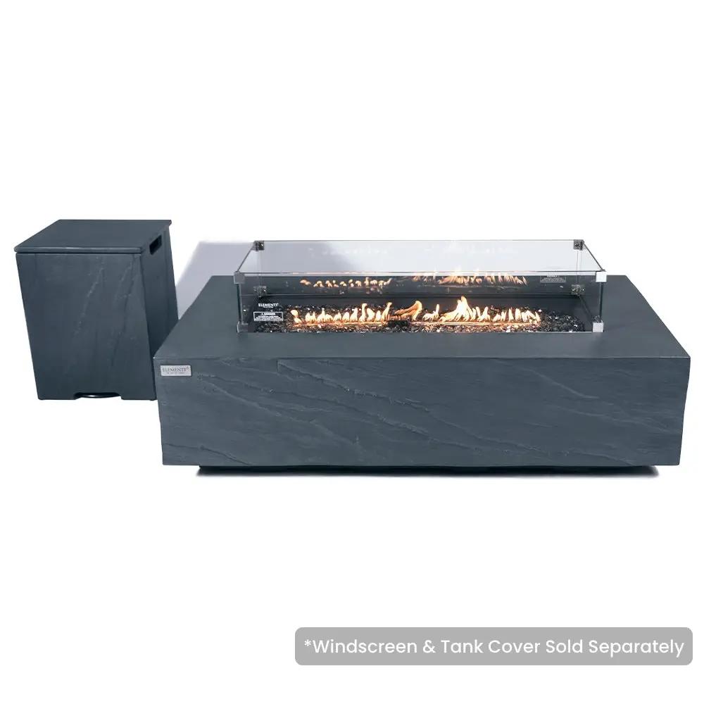 Capetown Outdoor Slate Black Fire Pit Table - Select Fuel Type by EnvelorHome