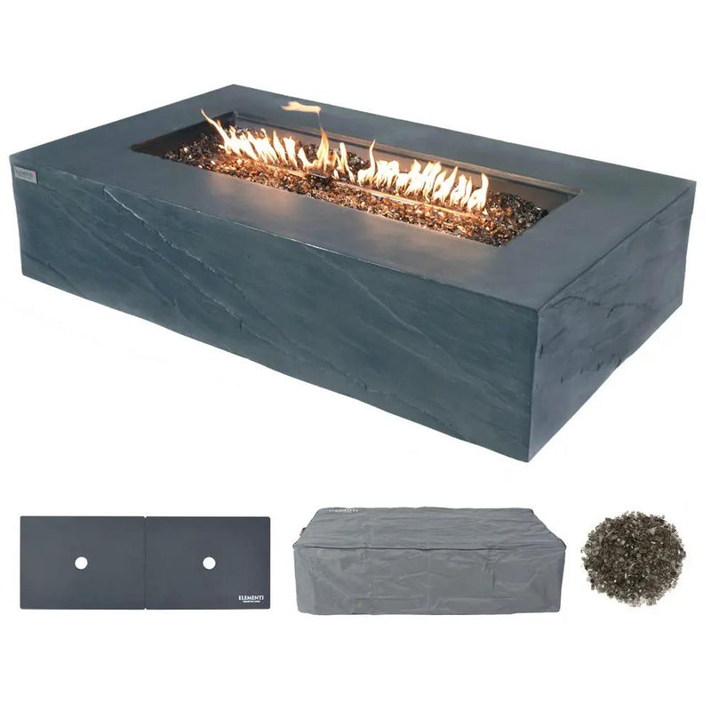 Capetown Outdoor Slate Black Fire Pit Table - Select Fuel Type by EnvelorHome