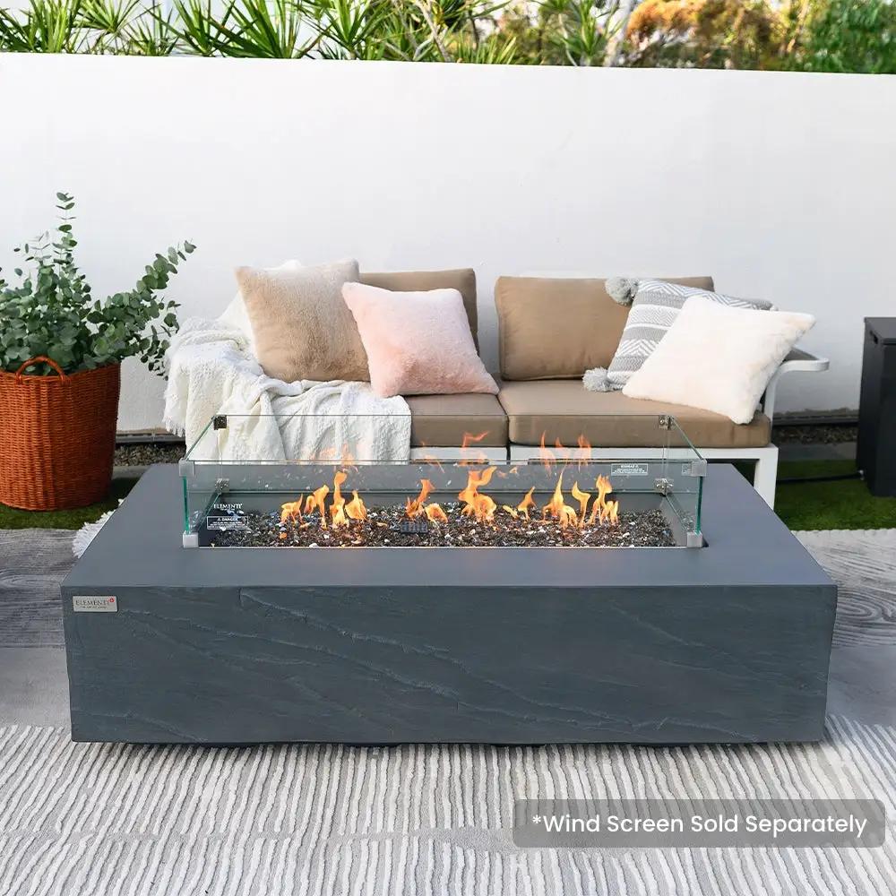 Capetown Outdoor Slate Black Fire Pit Table - Select Fuel Type by EnvelorHome