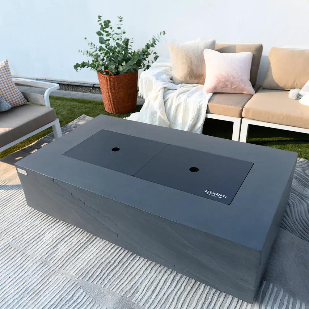 Capetown Outdoor Slate Black Fire Pit Table - Select Fuel Type by EnvelorHome