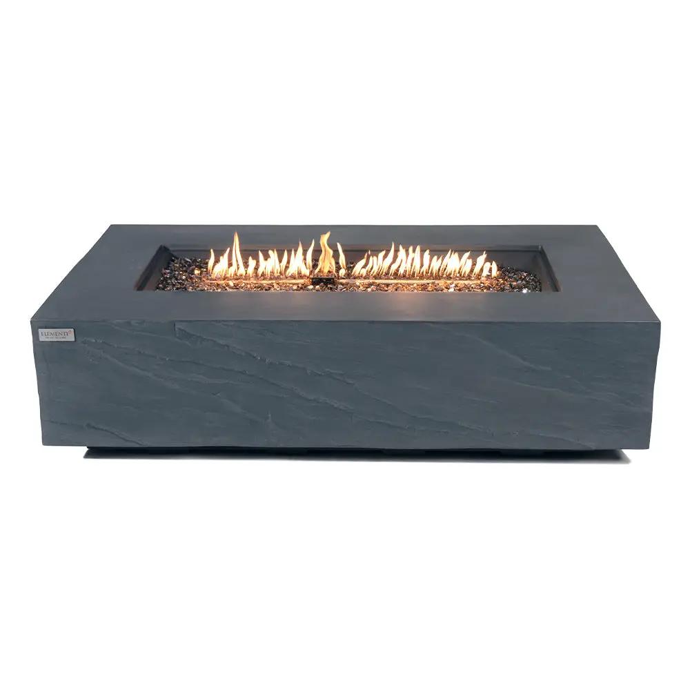 Capetown Outdoor Slate Black Fire Pit Table - Select Fuel Type by EnvelorHome