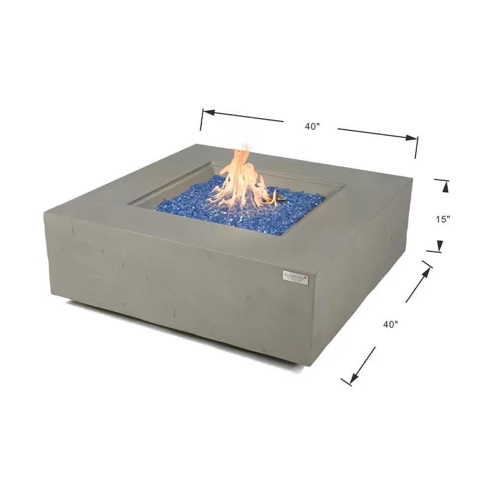 Capertee Outdoor Space Grey Fire Pit Table - Select Fuel Type by EnvelorHome