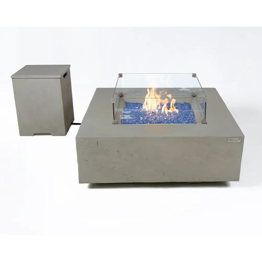 Capertee Outdoor Space Grey Fire Pit Table - Select Fuel Type by EnvelorHome