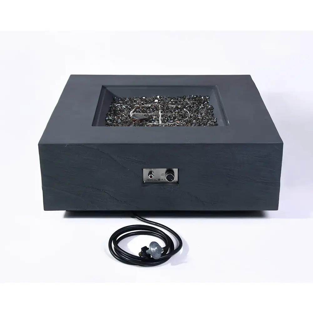 Roraima Outdoor Slate Black Fire Pit Table - Select Fuel Type by EnvelorHome