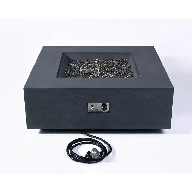 Roraima Outdoor Slate Black Fire Pit Table - Select Fuel Type by EnvelorHome