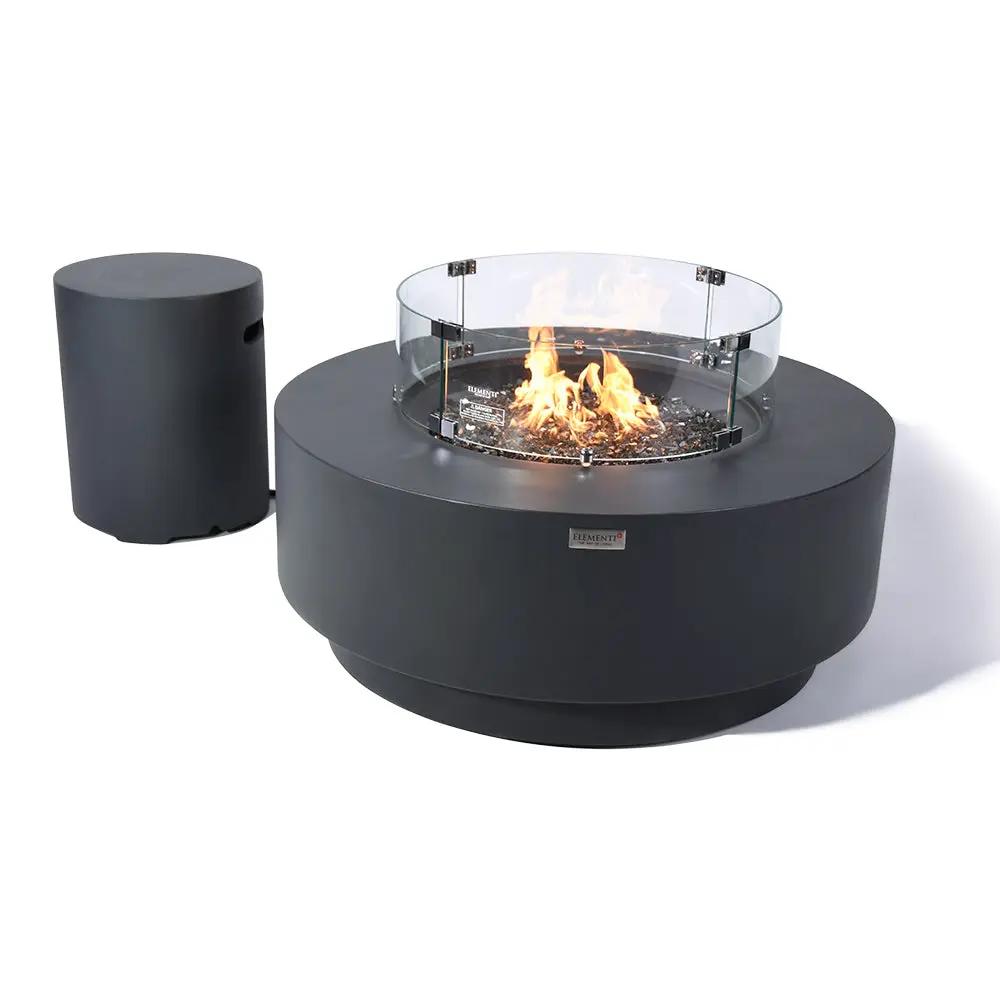 Nimes Outdoor Dark Grey Fire Pit Bowl - Select Fuel Type by EnvelorHome