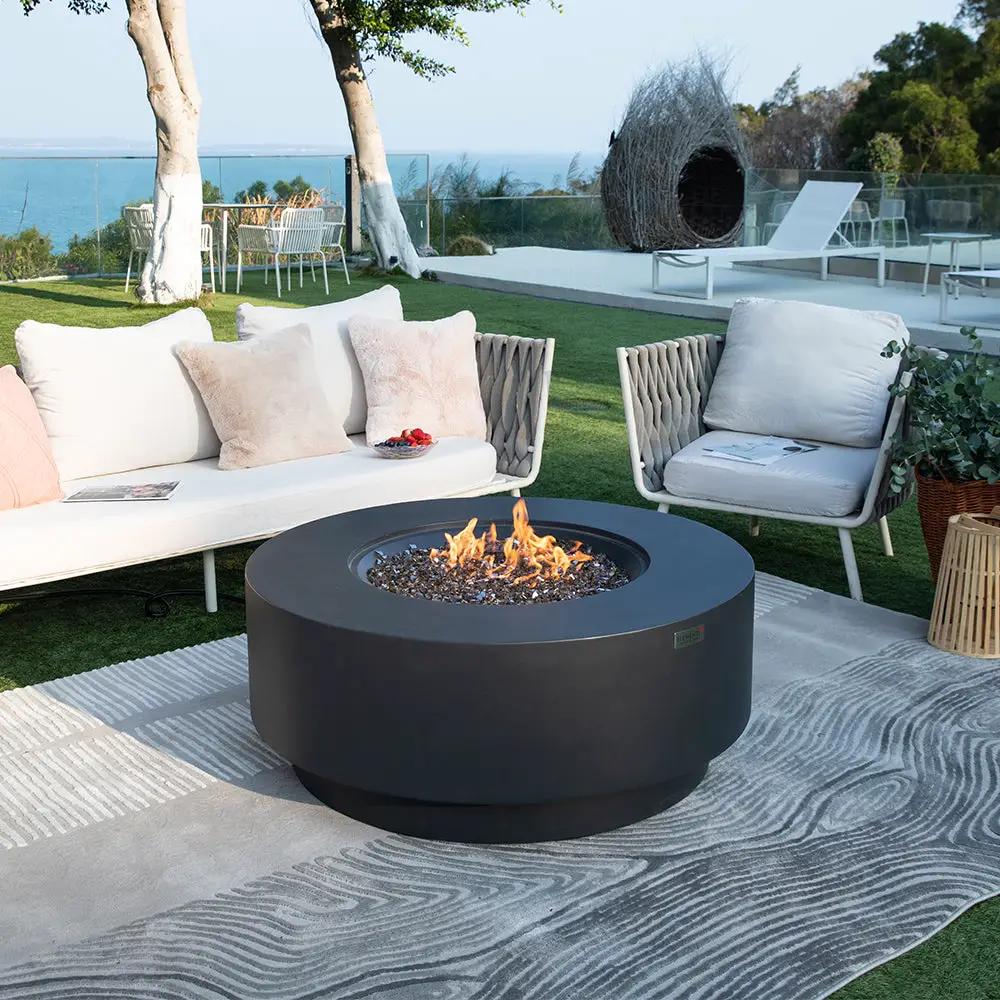 Nimes Outdoor Dark Grey Fire Pit Bowl - Select Fuel Type by EnvelorHome