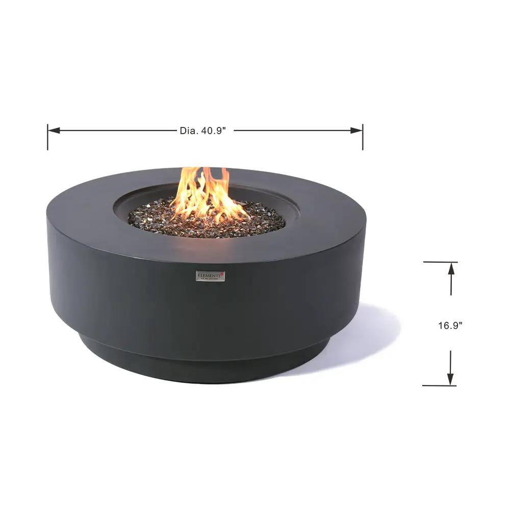 Nimes Outdoor Dark Grey Fire Pit Bowl - Select Fuel Type by EnvelorHome