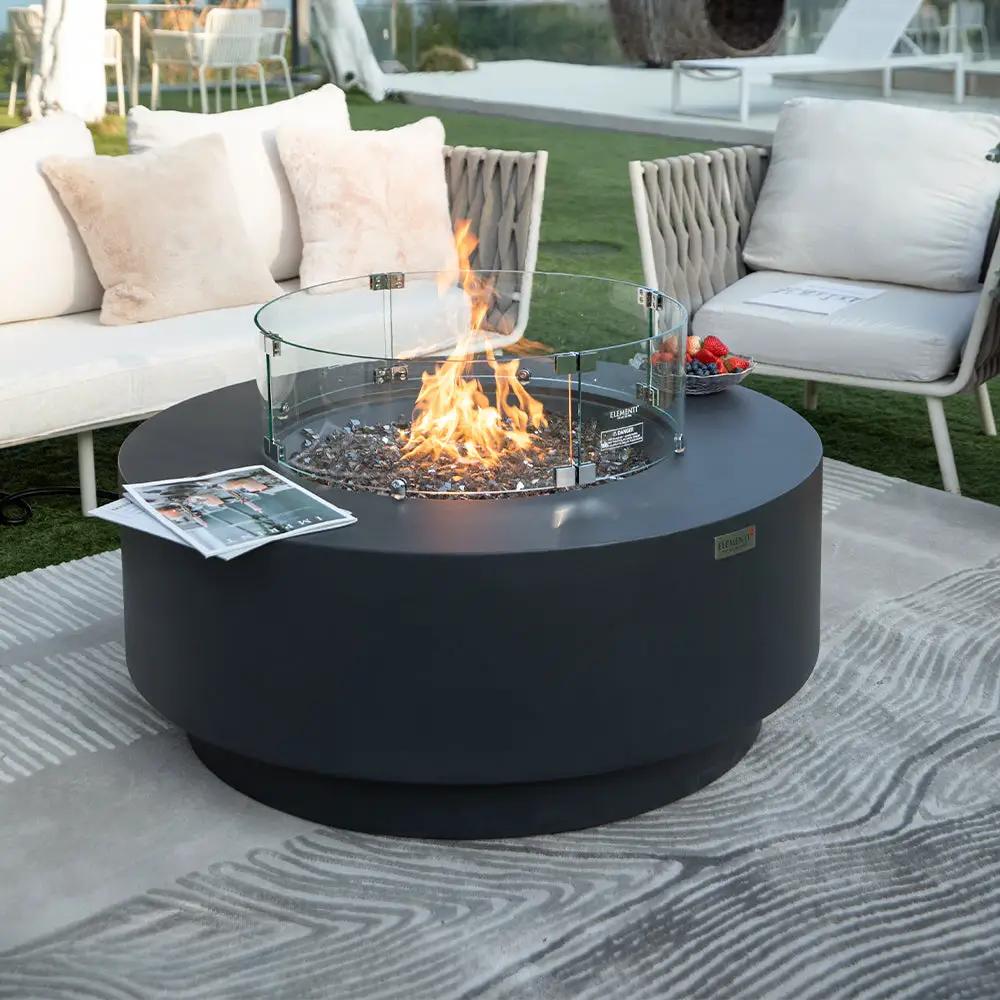 Nimes Outdoor Dark Grey Fire Pit Bowl - Select Fuel Type by EnvelorHome