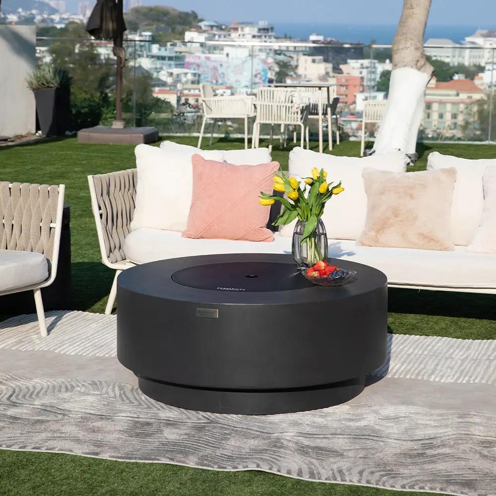 Nimes Outdoor Dark Grey Fire Pit Bowl - Select Fuel Type by EnvelorHome
