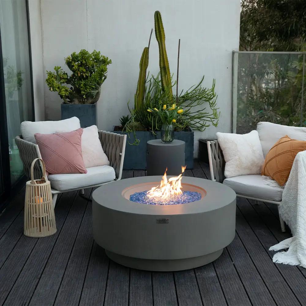Colosseo Outdoor Light Grey Fire Pit Bowl - Select Fuel Type by EnvelorHome