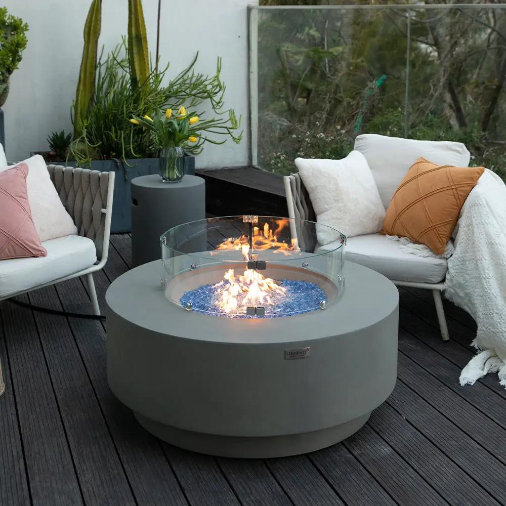 Colosseo Outdoor Light Grey Fire Pit Bowl - Select Fuel Type by EnvelorHome