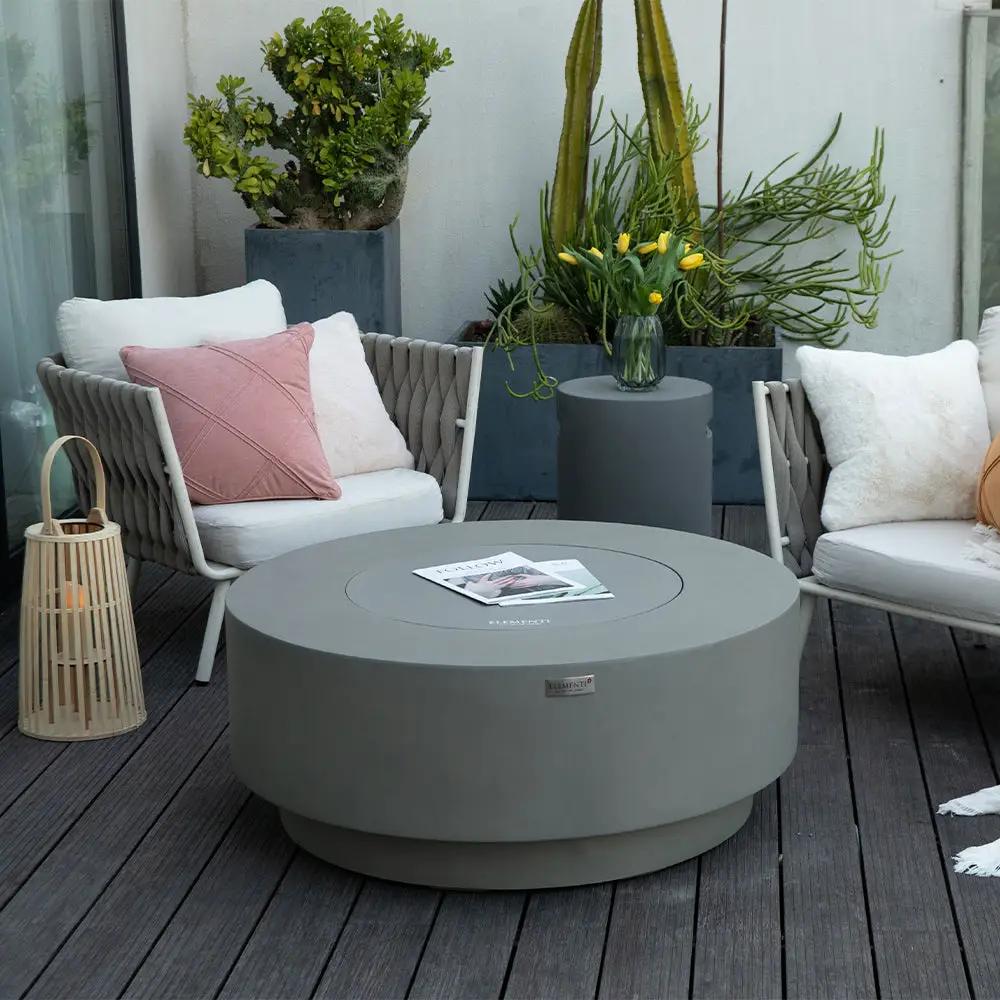 Colosseo Outdoor Light Grey Fire Pit Bowl - Select Fuel Type by EnvelorHome