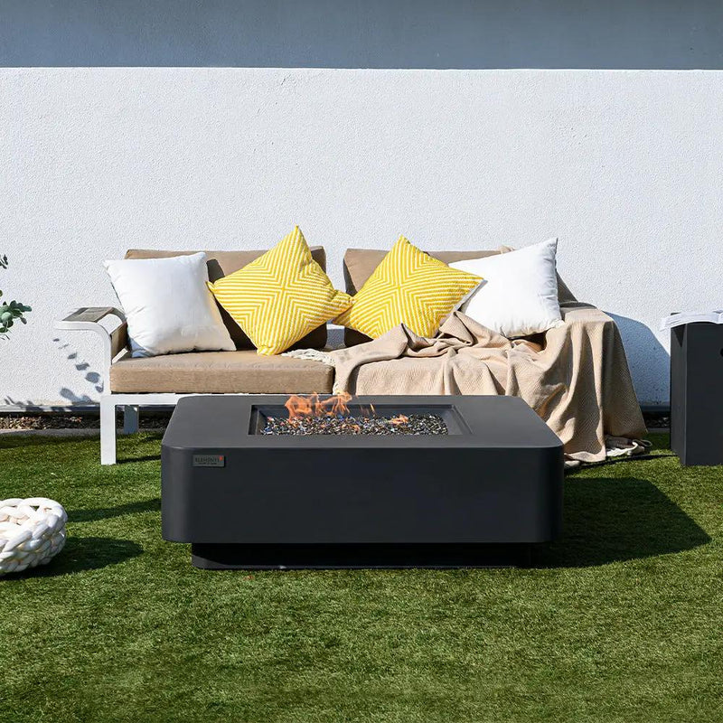 Bergamo Outdoor Dark Grey Fire Pit Table - Select Fuel Type by EnvelorHome