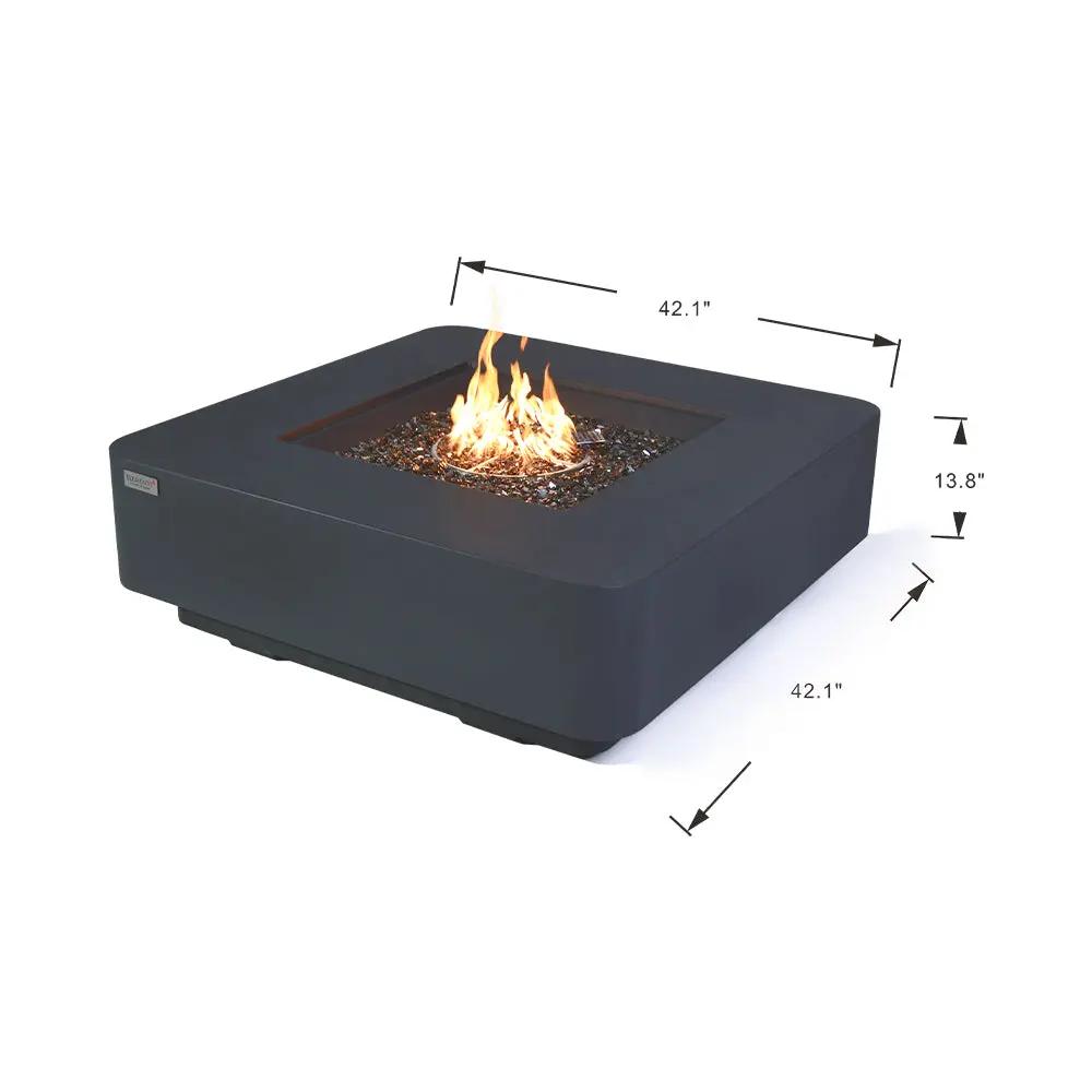 Bergamo Outdoor Dark Grey Fire Pit Table - Select Fuel Type by EnvelorHome