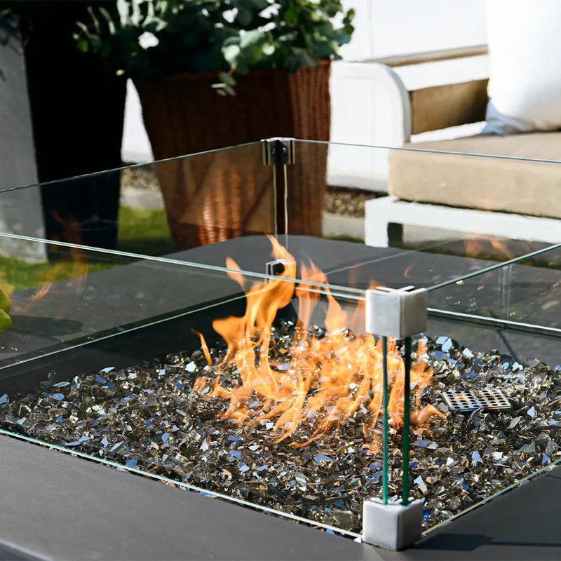 Bergamo Outdoor Dark Grey Fire Pit Table - Select Fuel Type by EnvelorHome
