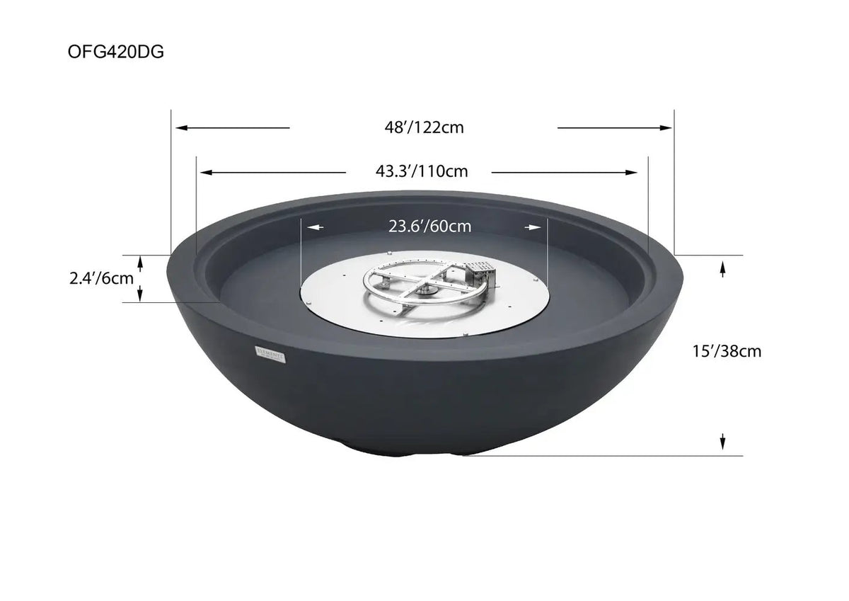 Elementi Plus Rose Bowl Fire Pit, 48 x 48 Inches by EnvelorHome
